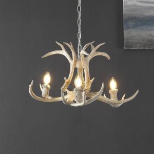 SAFAVIEH Lighting Collection Cenwyn Rustic Farmhouse Antique White Antler Chandelier