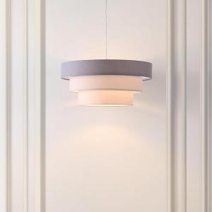 SAFAVIEH Lighting Collection Cleia Navy/White Adjustable Pendant Hanging Light Fixture, Ideal for Dining Room, Kitchen Island, Entryway (LED Bulb Included)(Grey/White)
