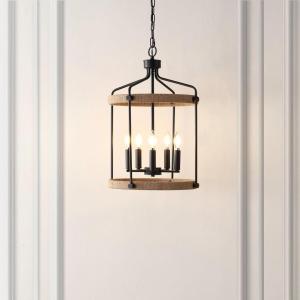 SAFAVIEH Lighting Collection Dwyer Black/Brown 5-Light Adjustable Pendant Chandelier Hanging Light Fixture, Ideal for Dining Room, Kitchen Island, Entryway (LED Bulbs Included)