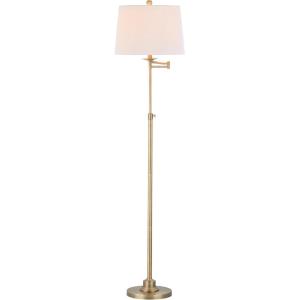 SAFAVIEH Lighting Collection Nadia Traditional Farmhouse Swivel Swing Arm Gold 64-inch Adjustable Height Living Room Bedroom Home Office Standing Floor Lamp (LED Bulb Included)