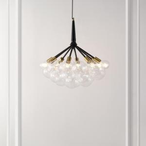 SAFAVIEH Lighting Collection Novellia Modern Black/Gold 8-Light Adjustable Chandelier Light Fixture, Ideal for Dining Room, Living Room & Kitchen (LED Bulbs Included)