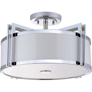SAFAVIEH Lighting Collection Orb Chrome 17-inch Diameter Semi Flush Mount Ceiling Light Fixture (LED Bulbs Included)(Chrome)