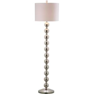 SAFAVIEH Lighting Collection Reflections Modern Farmhouse Stacked Ball Brass 59-inch Living Room Bedroom Home Office Standing Floor Lamp (LED Bulb Included)(Silver)