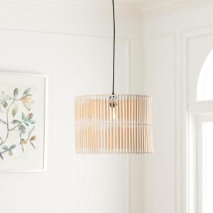 SAFAVIEH Lighting Collection Valley White Washed Adjustable Pendant Hanging Light Fixture, Ideal for Dining Room, Kitchen Island, Entryway (LED Bulb Included)(White Washed)