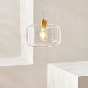 SAFAVIEH Lighting Collection Warden Contemporary Gold/Clear 11-inch Pendant
