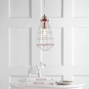 SAFAVIEH PND4037A Lighting Collection Henni Modern Industrial 88.8-inch Rose Gold Pendant, 16.8″ H