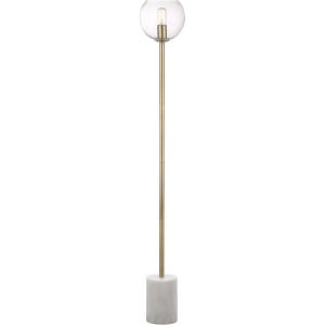 Safavieh Lighting Collection Bradley White and Brass Gold Floor Lamp
