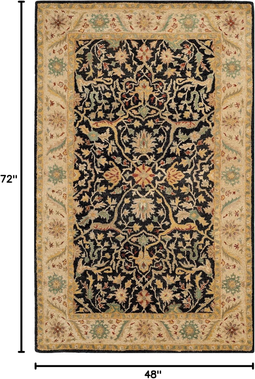 image:imageSAFAVIEH Antiquity Collection Area Rug 5 x 8 Ivory Handmade Traditional Oriental Wool Ideal for High Traffic Areas in Living Room Bedroom AT14ABlack