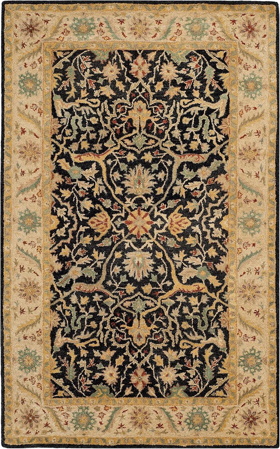 image:imageSAFAVIEH Antiquity Collection Area Rug 5 x 8 Ivory Handmade Traditional Oriental Wool Ideal for High Traffic Areas in Living Room Bedroom AT14ABlack