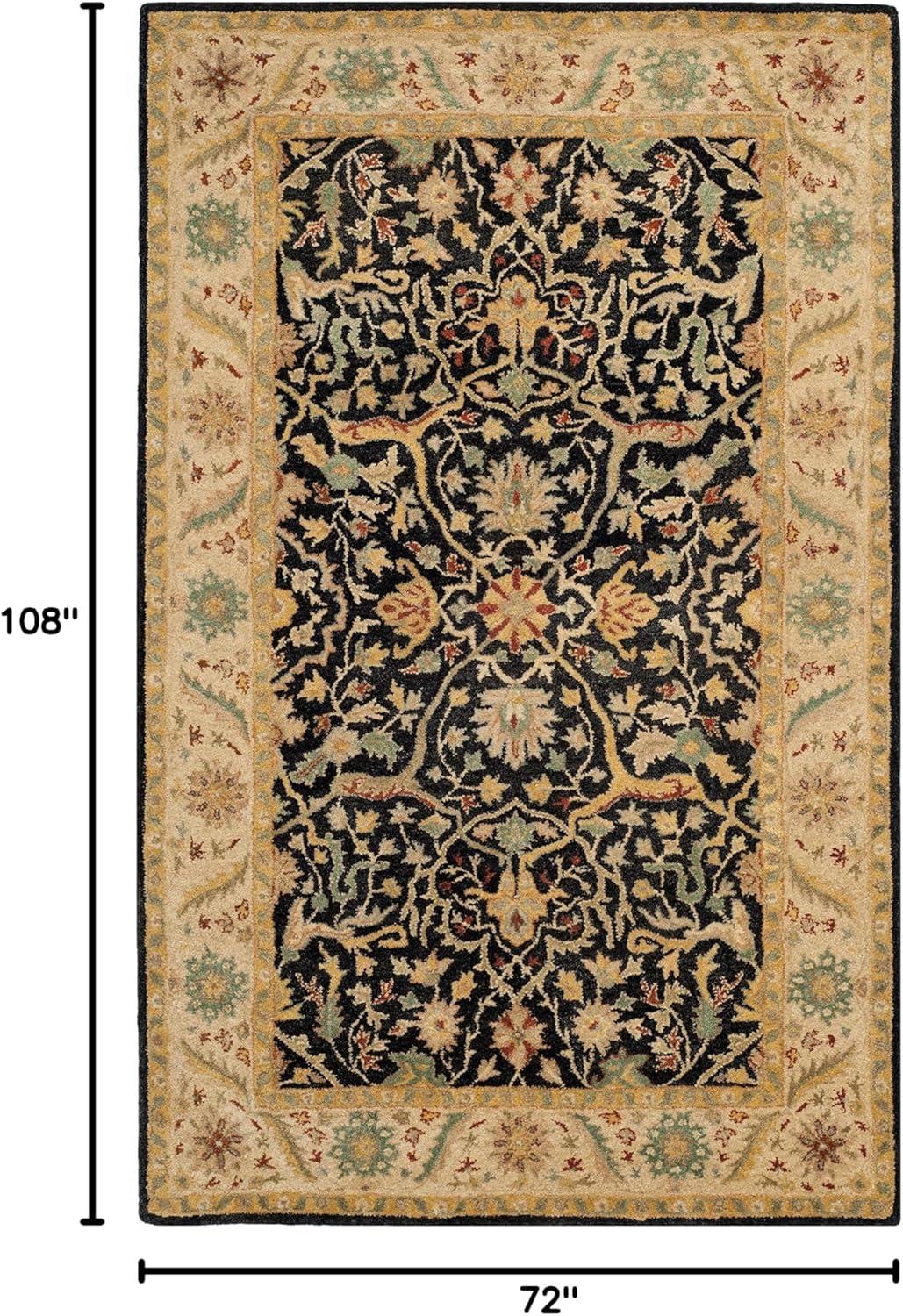 image:imageSAFAVIEH Antiquity Collection Area Rug 5 x 8 Ivory Handmade Traditional Oriental Wool Ideal for High Traffic Areas in Living Room Bedroom AT14ABlack