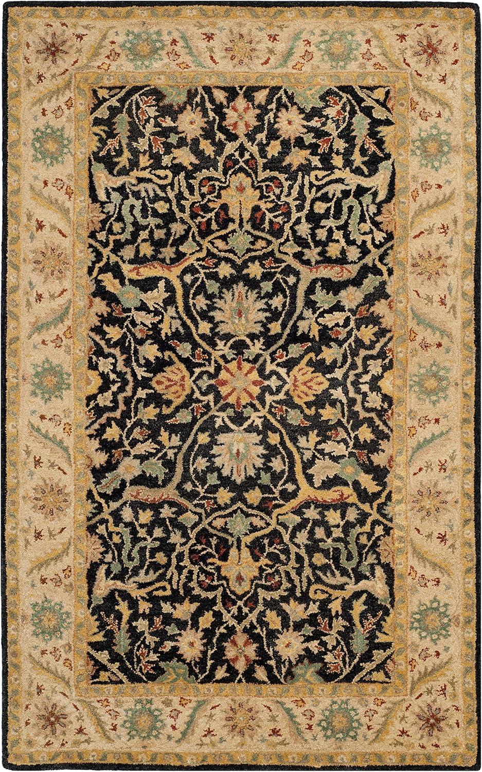 image:imageSAFAVIEH Antiquity Collection Area Rug 5 x 8 Ivory Handmade Traditional Oriental Wool Ideal for High Traffic Areas in Living Room Bedroom AT14ABlack
