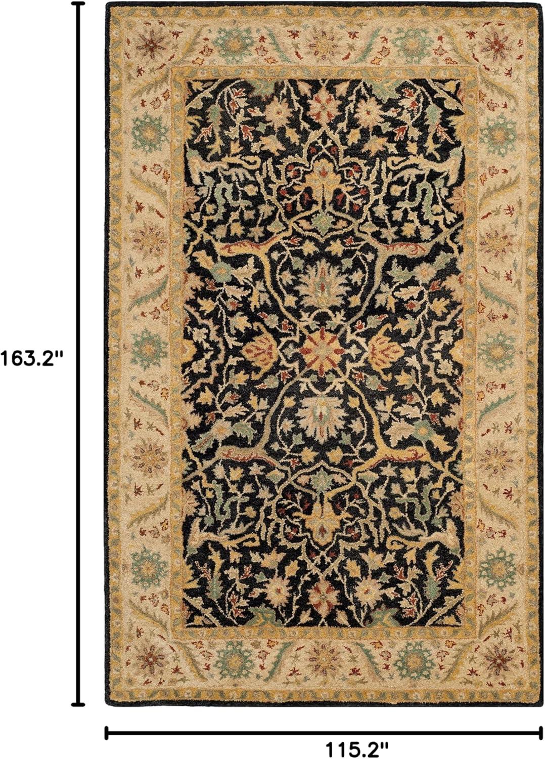 image:imageSAFAVIEH Antiquity Collection Area Rug 5 x 8 Ivory Handmade Traditional Oriental Wool Ideal for High Traffic Areas in Living Room Bedroom AT14ABlack