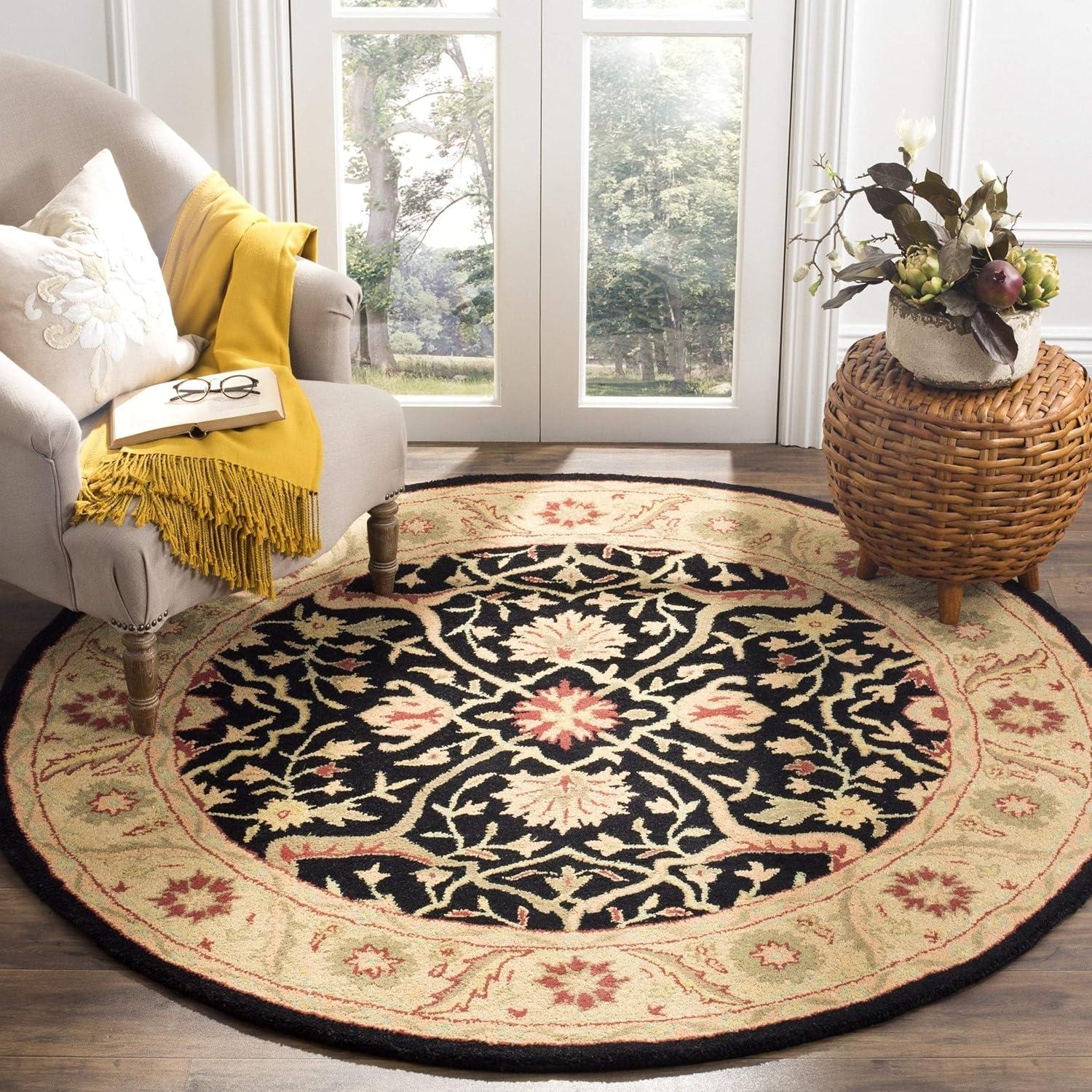 image:imageSAFAVIEH Antiquity Collection Area Rug 5 x 8 Ivory Handmade Traditional Oriental Wool Ideal for High Traffic Areas in Living Room Bedroom AT14ABlack