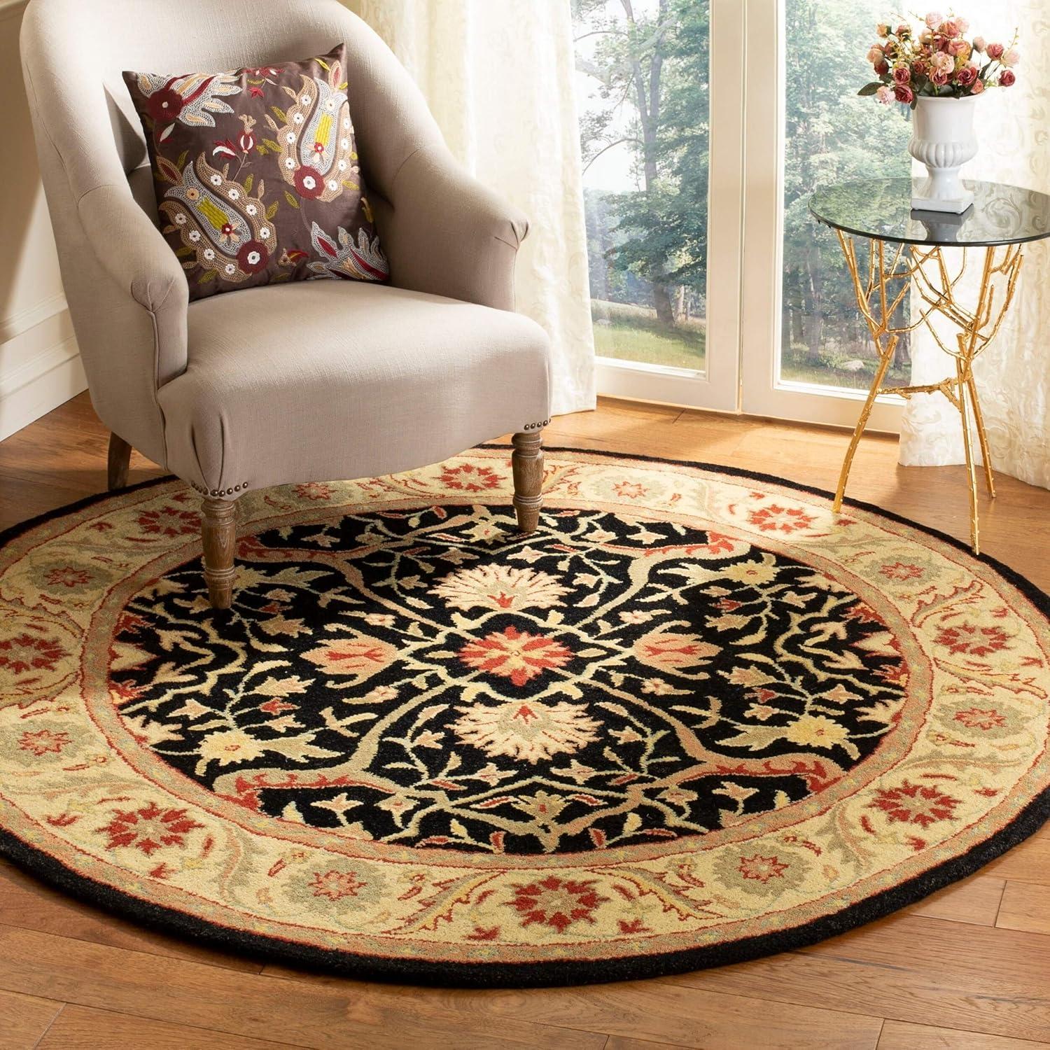 image:imageSAFAVIEH Antiquity Collection Area Rug 5 x 8 Ivory Handmade Traditional Oriental Wool Ideal for High Traffic Areas in Living Room Bedroom AT14ABlack