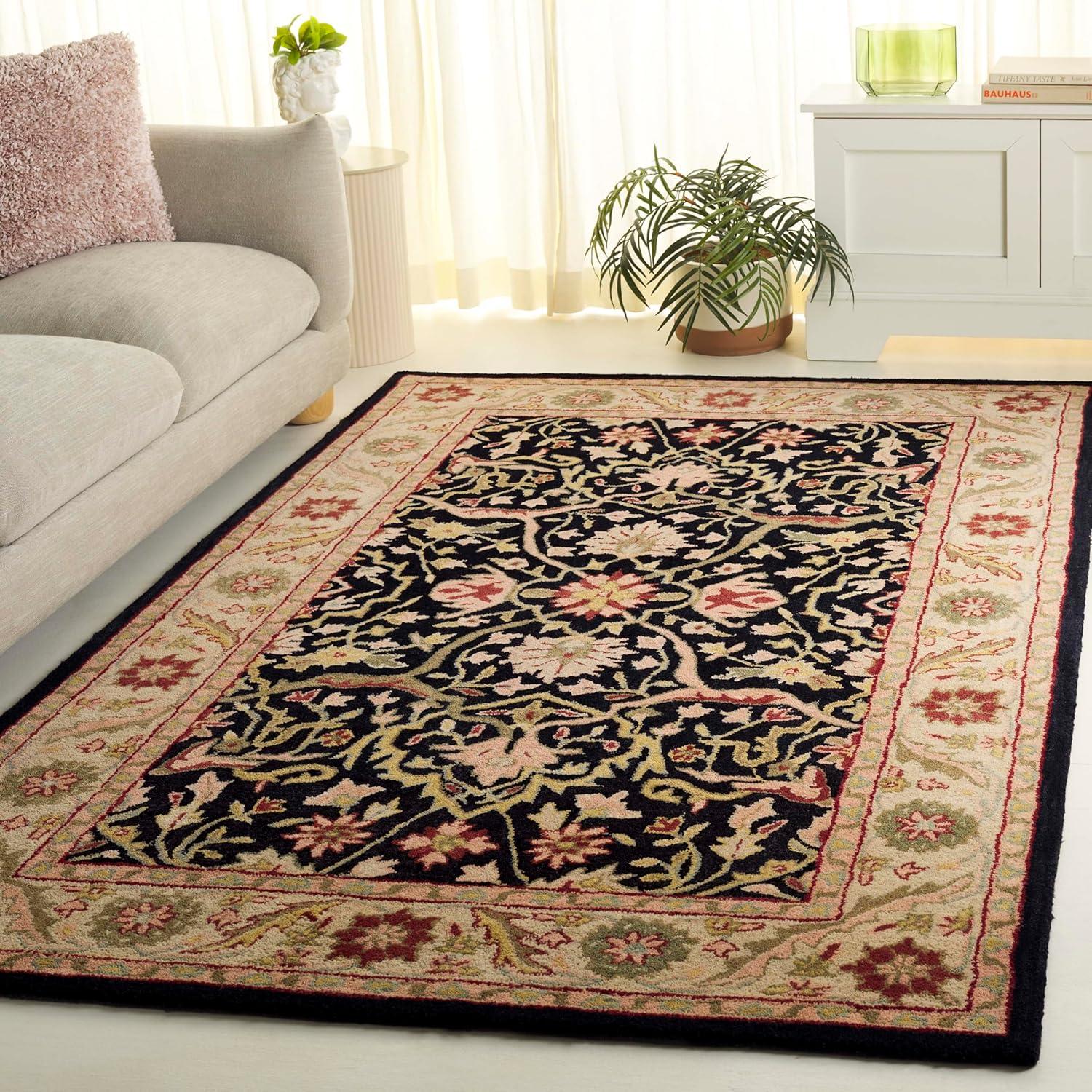 image:imageSAFAVIEH Antiquity Collection Area Rug 5 x 8 Ivory Handmade Traditional Oriental Wool Ideal for High Traffic Areas in Living Room Bedroom AT14ABlack