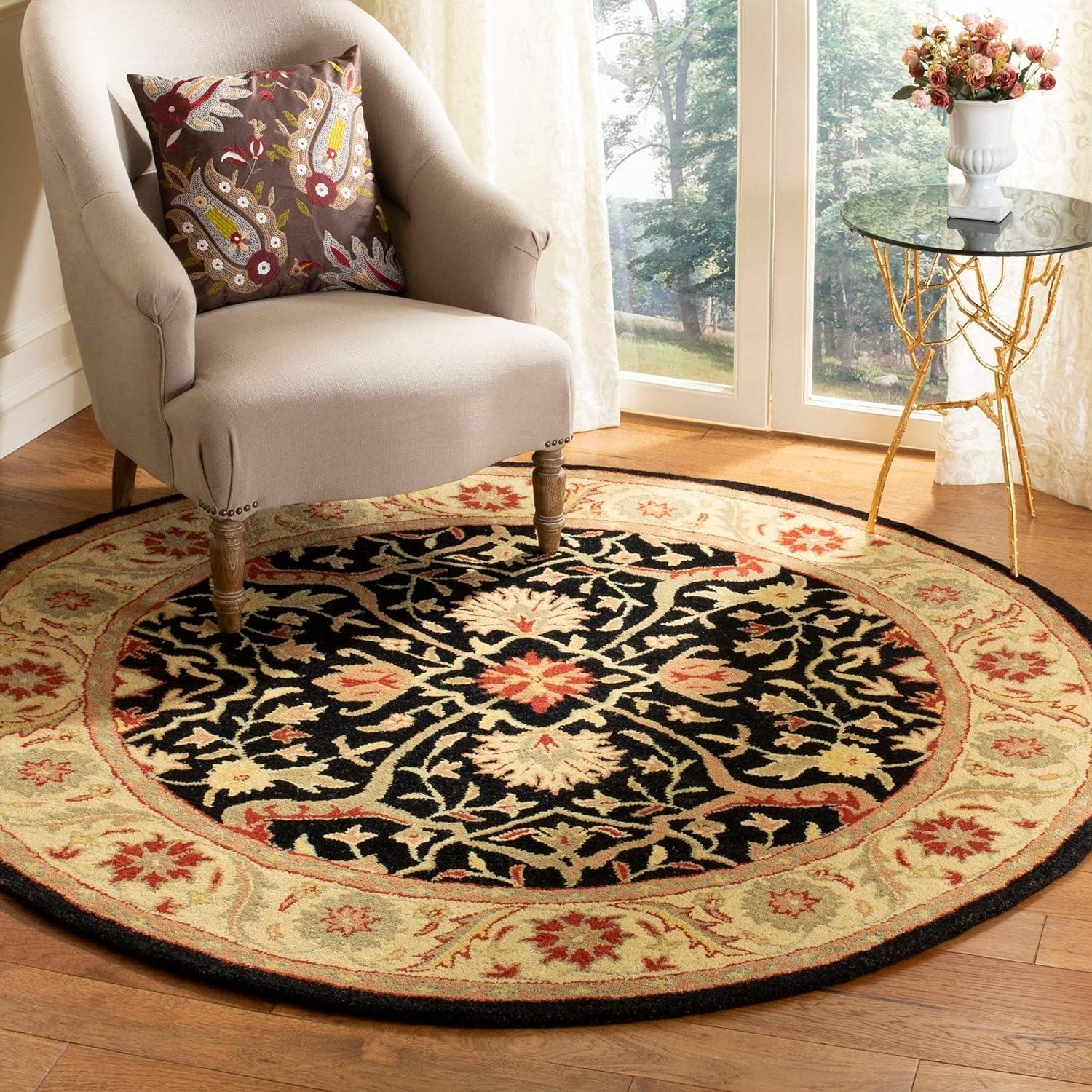 image:imageSAFAVIEH Antiquity Collection Area Rug 5 x 8 Ivory Handmade Traditional Oriental Wool Ideal for High Traffic Areas in Living Room Bedroom AT14ABlack