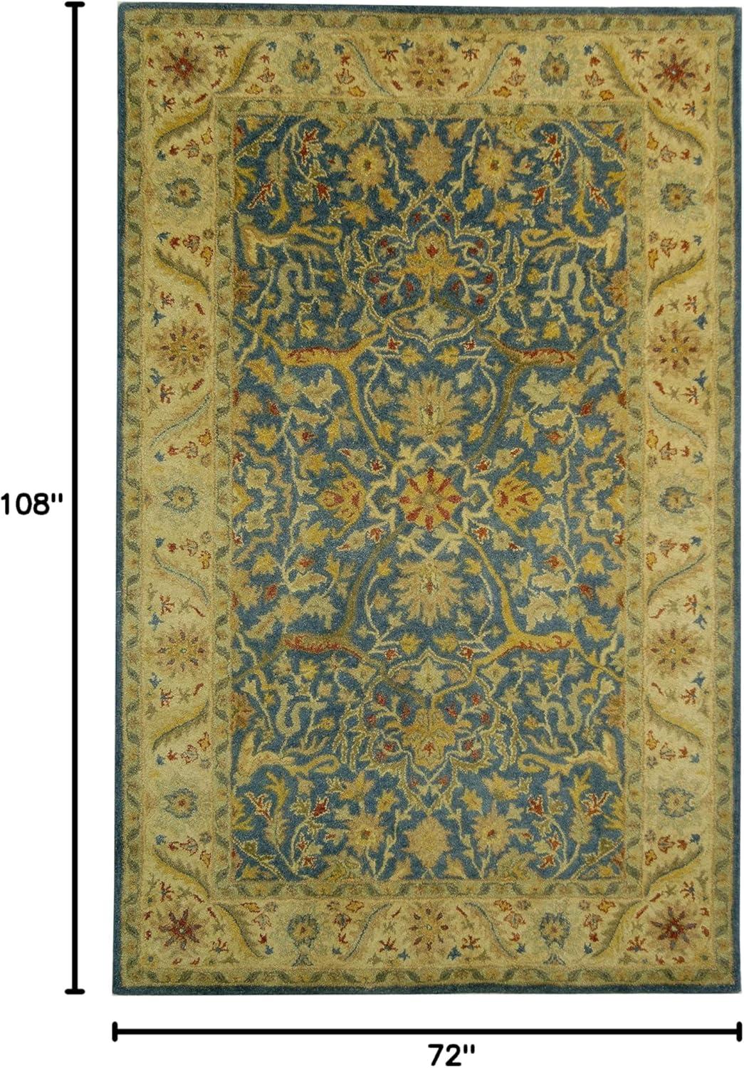 image:imageSAFAVIEH Antiquity Collection Area Rug 5 x 8 Ivory Handmade Traditional Oriental Wool Ideal for High Traffic Areas in Living Room Bedroom AT14ABlue