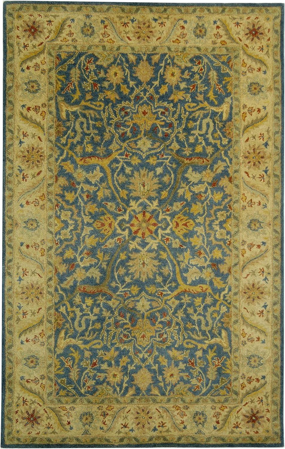 image:imageSAFAVIEH Antiquity Collection Area Rug 5 x 8 Ivory Handmade Traditional Oriental Wool Ideal for High Traffic Areas in Living Room Bedroom AT14ABlue
