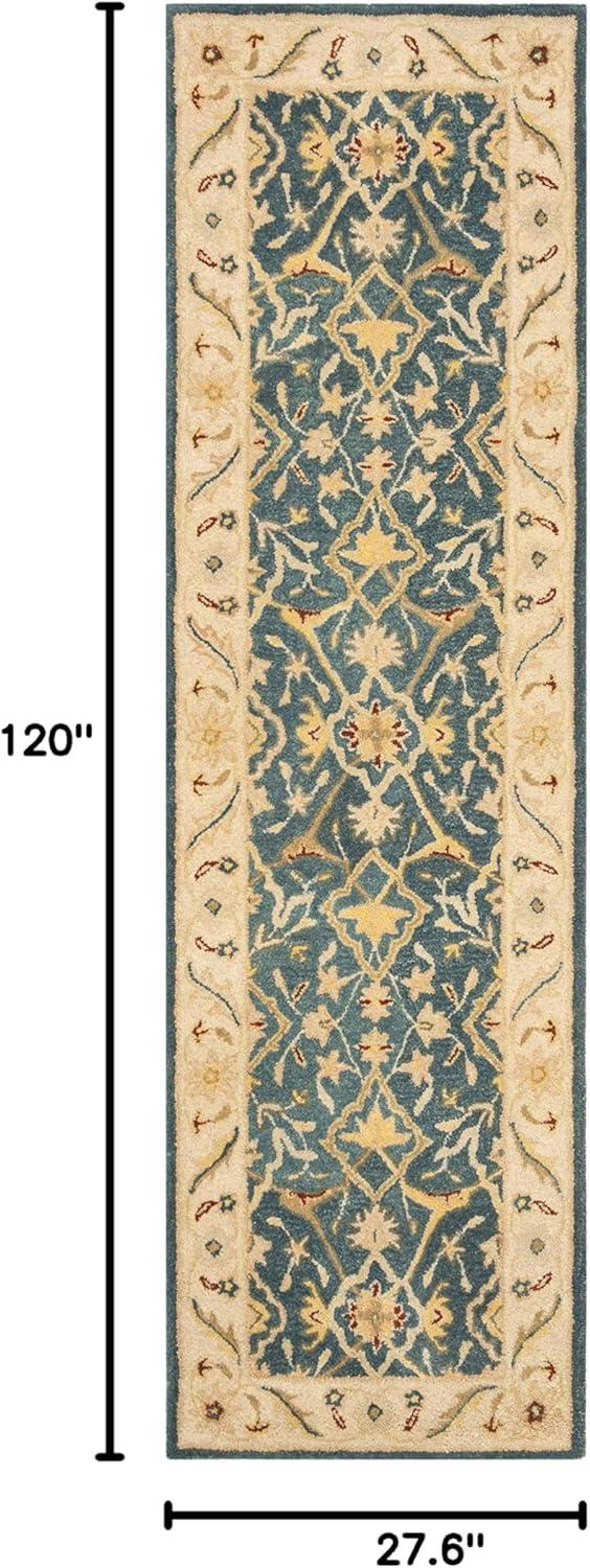 image:imageSAFAVIEH Antiquity Collection Area Rug 5 x 8 Ivory Handmade Traditional Oriental Wool Ideal for High Traffic Areas in Living Room Bedroom AT14ABlue