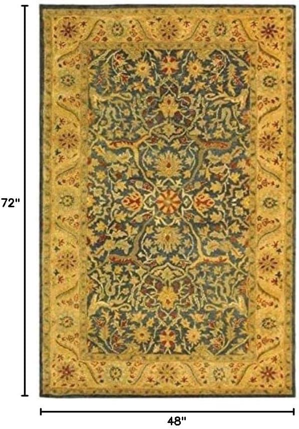 image:imageSAFAVIEH Antiquity Collection Area Rug 5 x 8 Ivory Handmade Traditional Oriental Wool Ideal for High Traffic Areas in Living Room Bedroom AT14ABlue