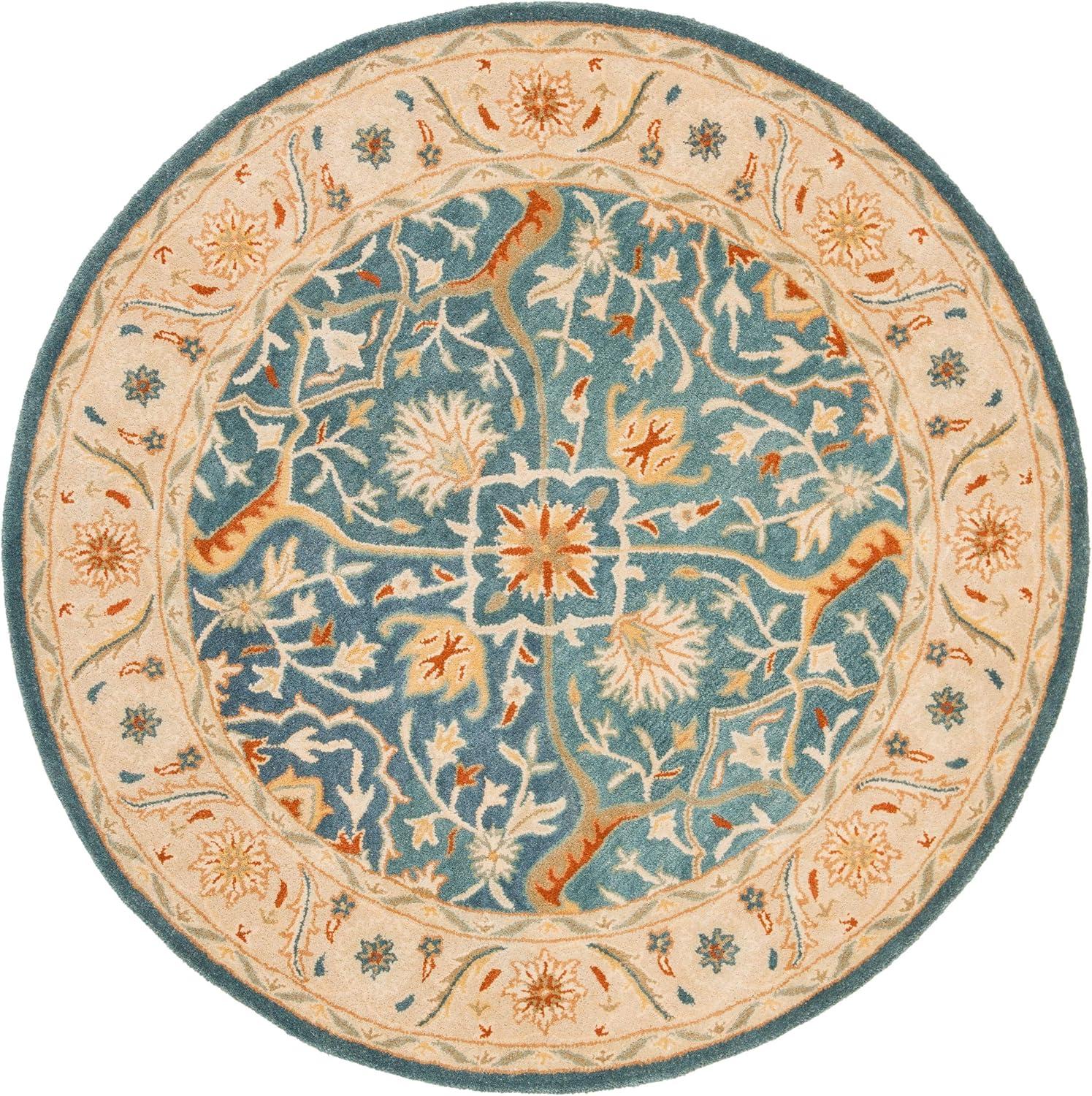 image:imageSAFAVIEH Antiquity Collection Area Rug 5 x 8 Ivory Handmade Traditional Oriental Wool Ideal for High Traffic Areas in Living Room Bedroom AT14ABlue