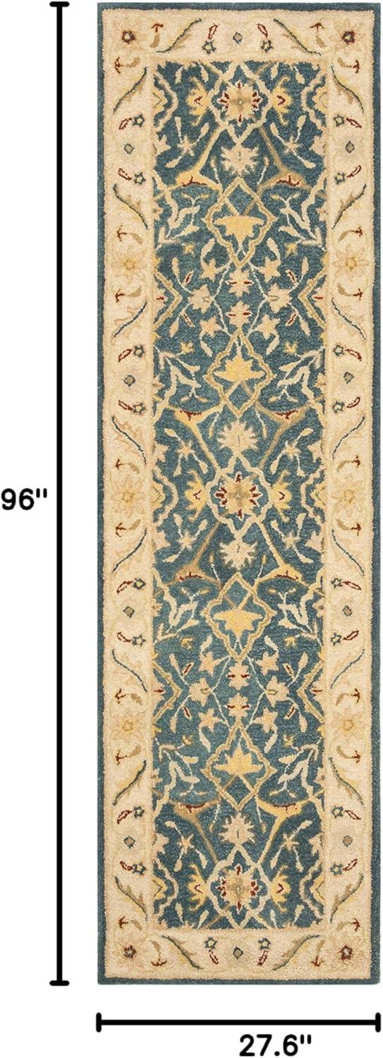 image:imageSAFAVIEH Antiquity Collection Area Rug 5 x 8 Ivory Handmade Traditional Oriental Wool Ideal for High Traffic Areas in Living Room Bedroom AT14ABlue