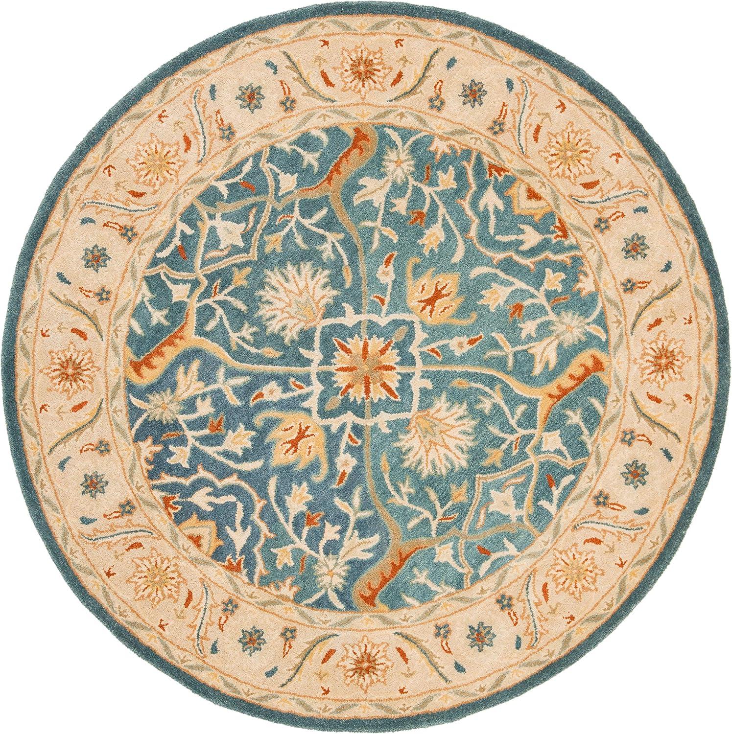image:imageSAFAVIEH Antiquity Collection Area Rug 5 x 8 Ivory Handmade Traditional Oriental Wool Ideal for High Traffic Areas in Living Room Bedroom AT14ABlue
