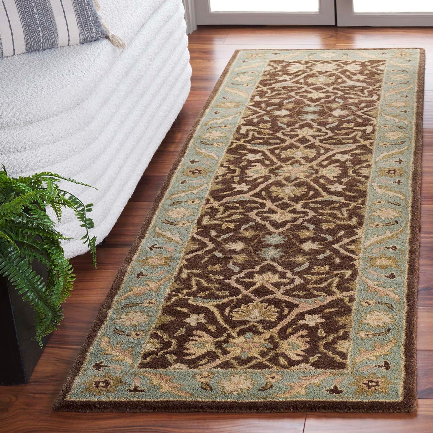 image:imageSAFAVIEH Antiquity Collection Area Rug 5 x 8 Ivory Handmade Traditional Oriental Wool Ideal for High Traffic Areas in Living Room Bedroom AT14ABrownGreen