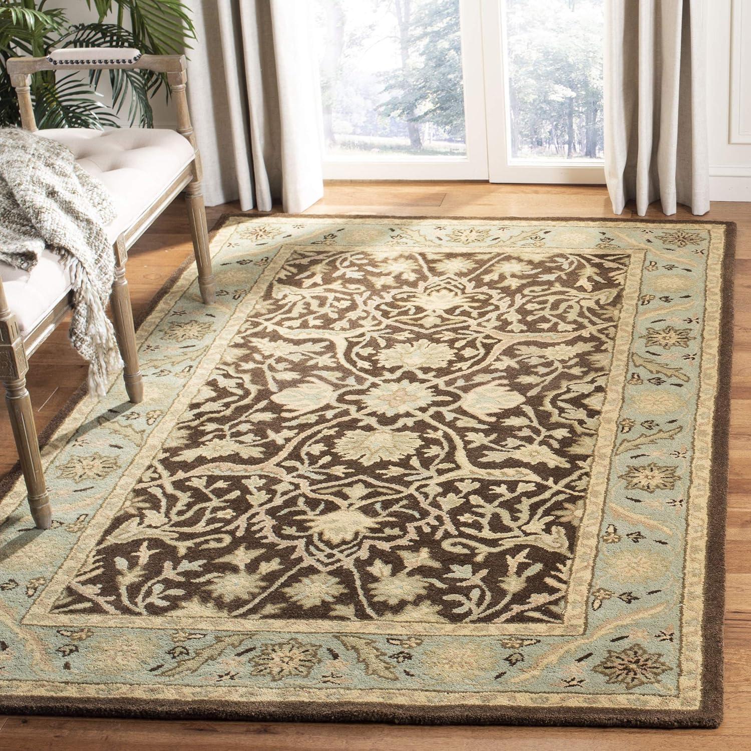 image:imageSAFAVIEH Antiquity Collection Area Rug 5 x 8 Ivory Handmade Traditional Oriental Wool Ideal for High Traffic Areas in Living Room Bedroom AT14ABrownGreen