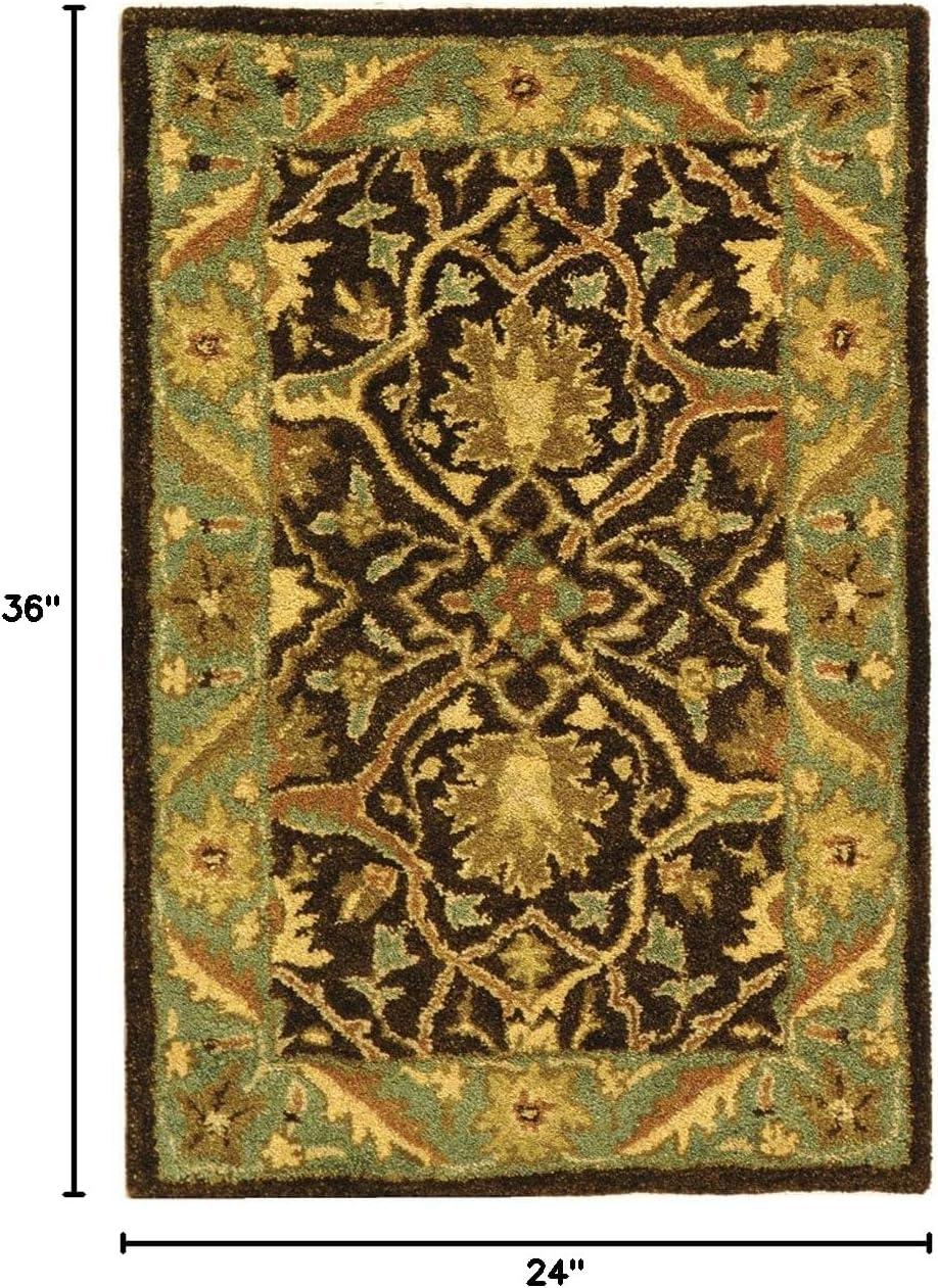 image:imageSAFAVIEH Antiquity Collection Area Rug 5 x 8 Ivory Handmade Traditional Oriental Wool Ideal for High Traffic Areas in Living Room Bedroom AT14ABrownGreen