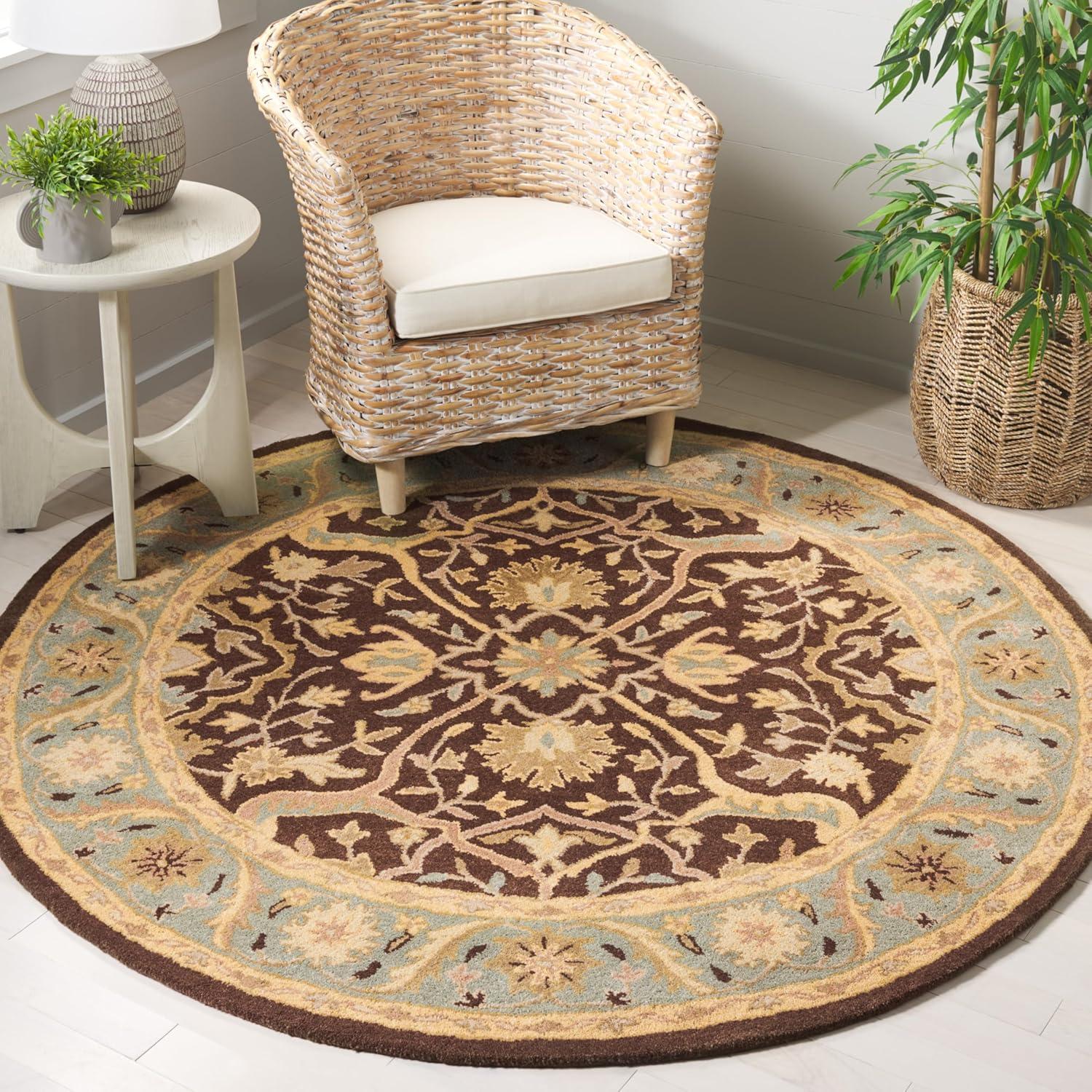image:imageSAFAVIEH Antiquity Collection Area Rug 5 x 8 Ivory Handmade Traditional Oriental Wool Ideal for High Traffic Areas in Living Room Bedroom AT14ABrownGreen