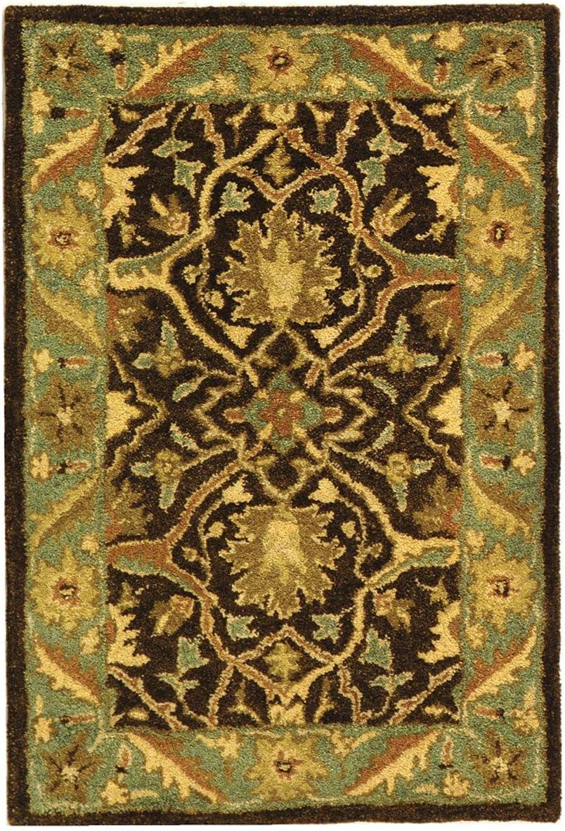 image:imageSAFAVIEH Antiquity Collection Area Rug 5 x 8 Ivory Handmade Traditional Oriental Wool Ideal for High Traffic Areas in Living Room Bedroom AT14ABrownGreen