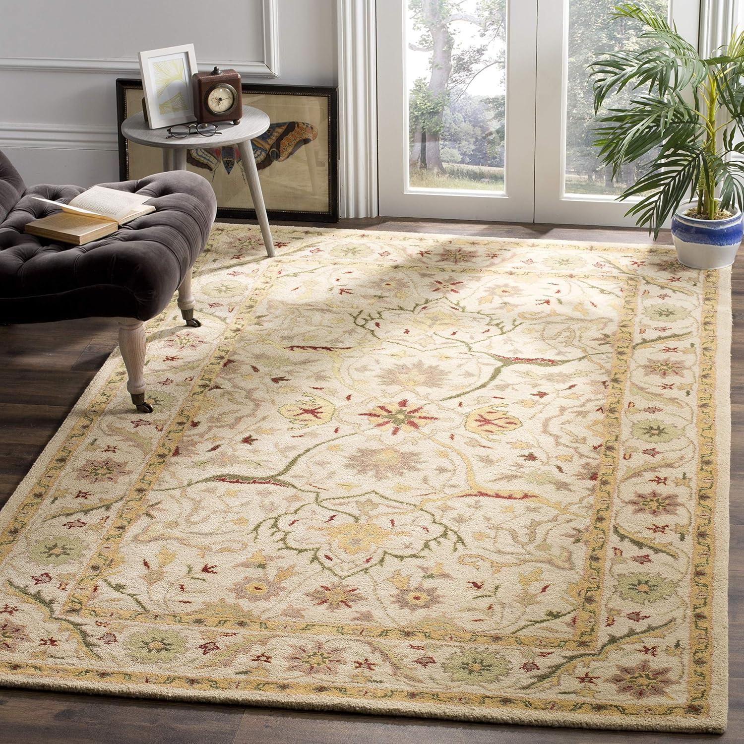 image:imageSAFAVIEH Antiquity Collection Area Rug 5 x 8 Ivory Handmade Traditional Oriental Wool Ideal for High Traffic Areas in Living Room Bedroom AT14AIvory