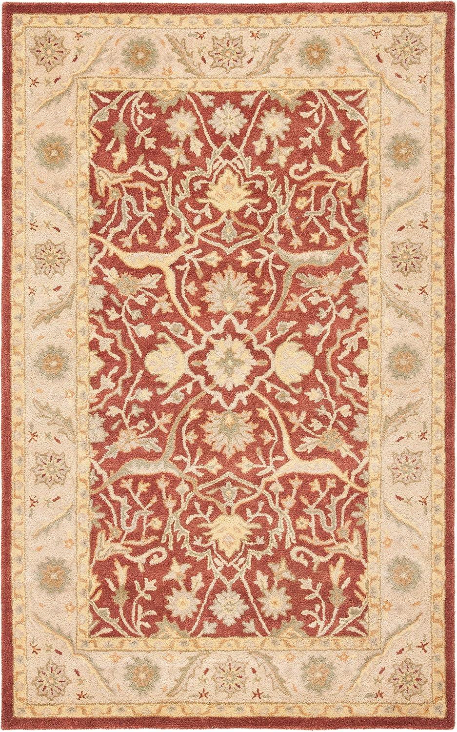 image:imageSAFAVIEH Antiquity Collection Area Rug 5 x 8 Ivory Handmade Traditional Oriental Wool Ideal for High Traffic Areas in Living Room Bedroom AT14ARust