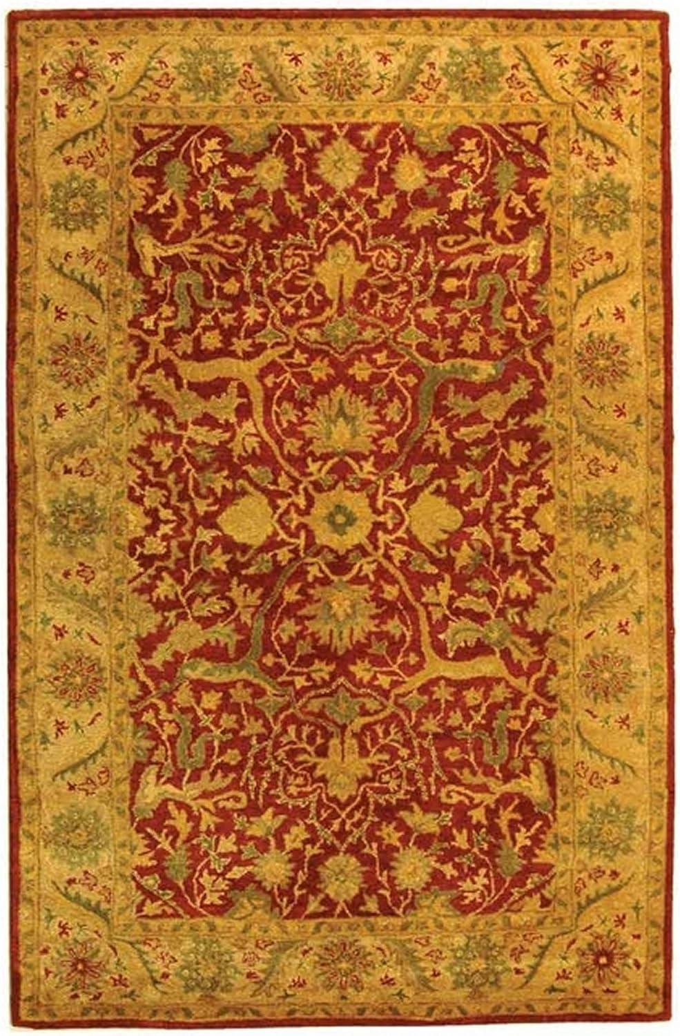 image:imageSAFAVIEH Antiquity Collection Area Rug 5 x 8 Ivory Handmade Traditional Oriental Wool Ideal for High Traffic Areas in Living Room Bedroom AT14ARust