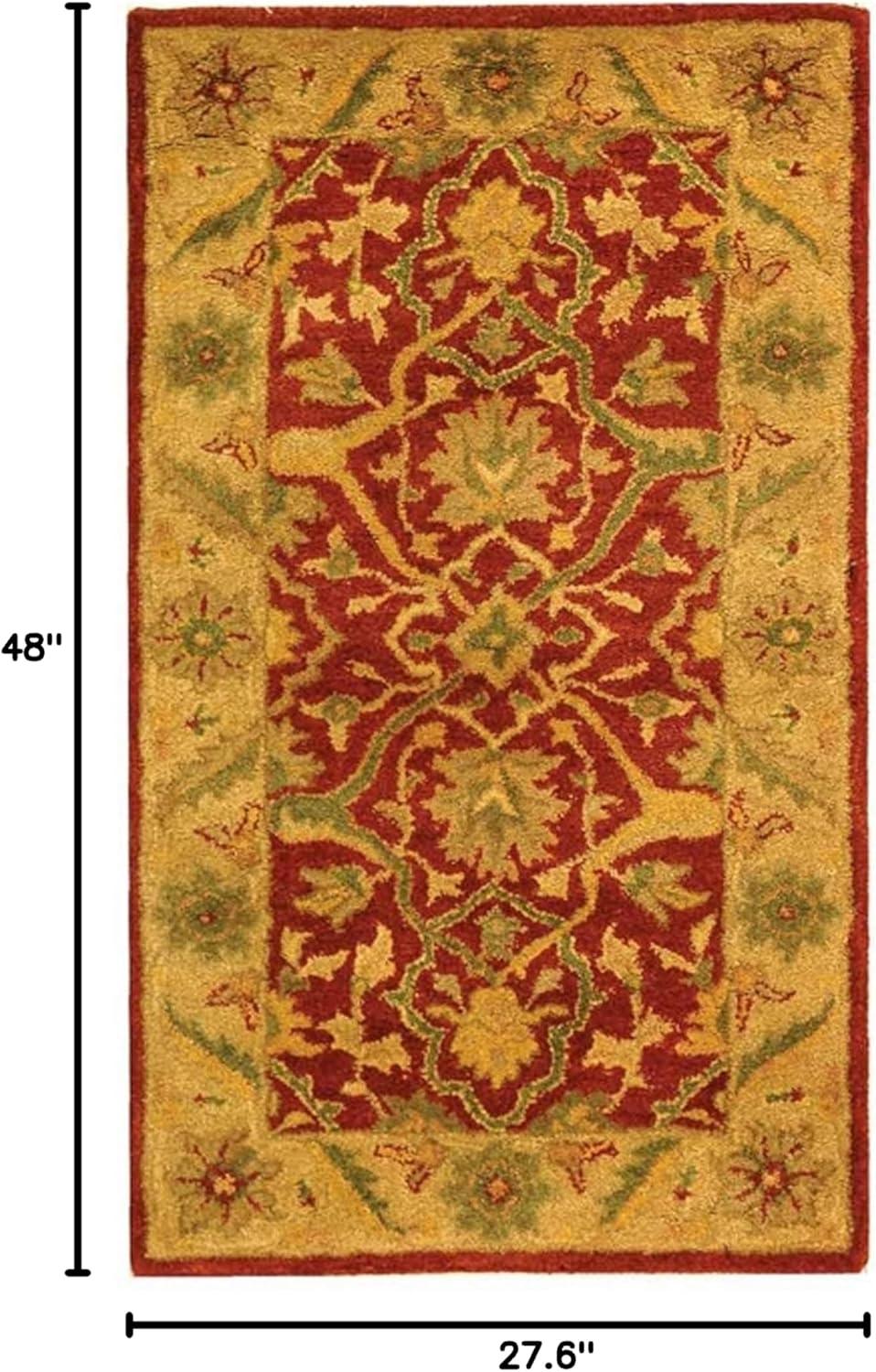 image:imageSAFAVIEH Antiquity Collection Area Rug 5 x 8 Ivory Handmade Traditional Oriental Wool Ideal for High Traffic Areas in Living Room Bedroom AT14ARust