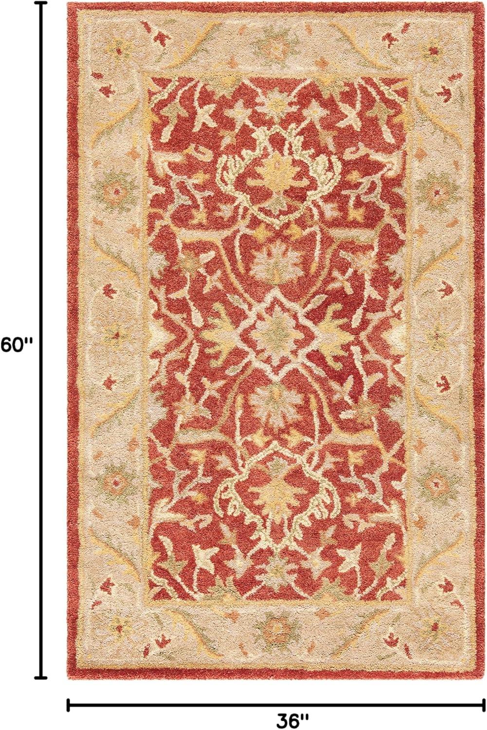 image:imageSAFAVIEH Antiquity Collection Area Rug 5 x 8 Ivory Handmade Traditional Oriental Wool Ideal for High Traffic Areas in Living Room Bedroom AT14ARust