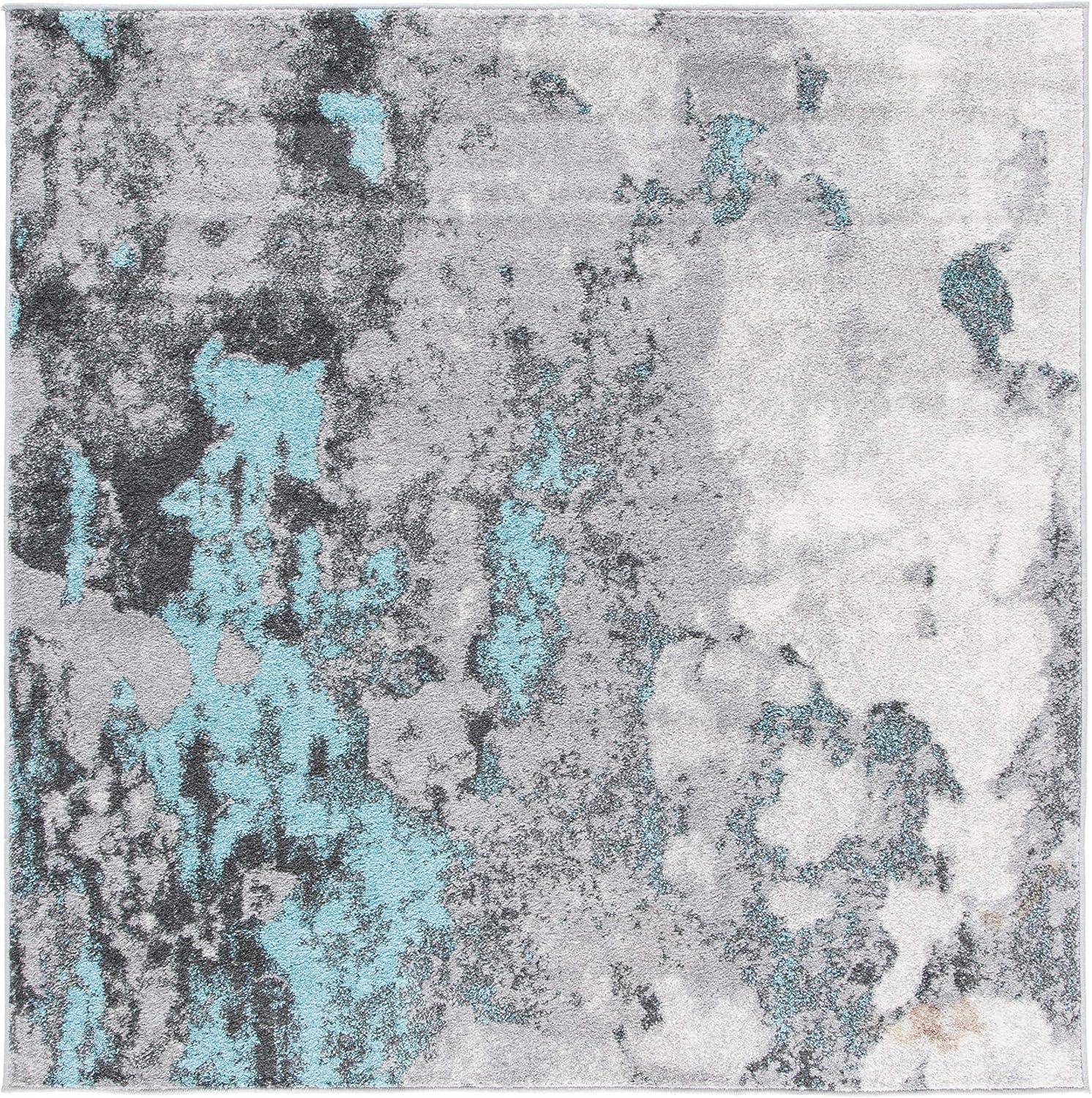 image:imageSAFAVIEH Area Rug 8x10 Adirondack Collection Large Grey amp Yellow Modern Abstract Design NonShedding amp Easy Cleaning Ideal for Living Room Bedroom Office Dining Space ADR134HTurquoiseGrey