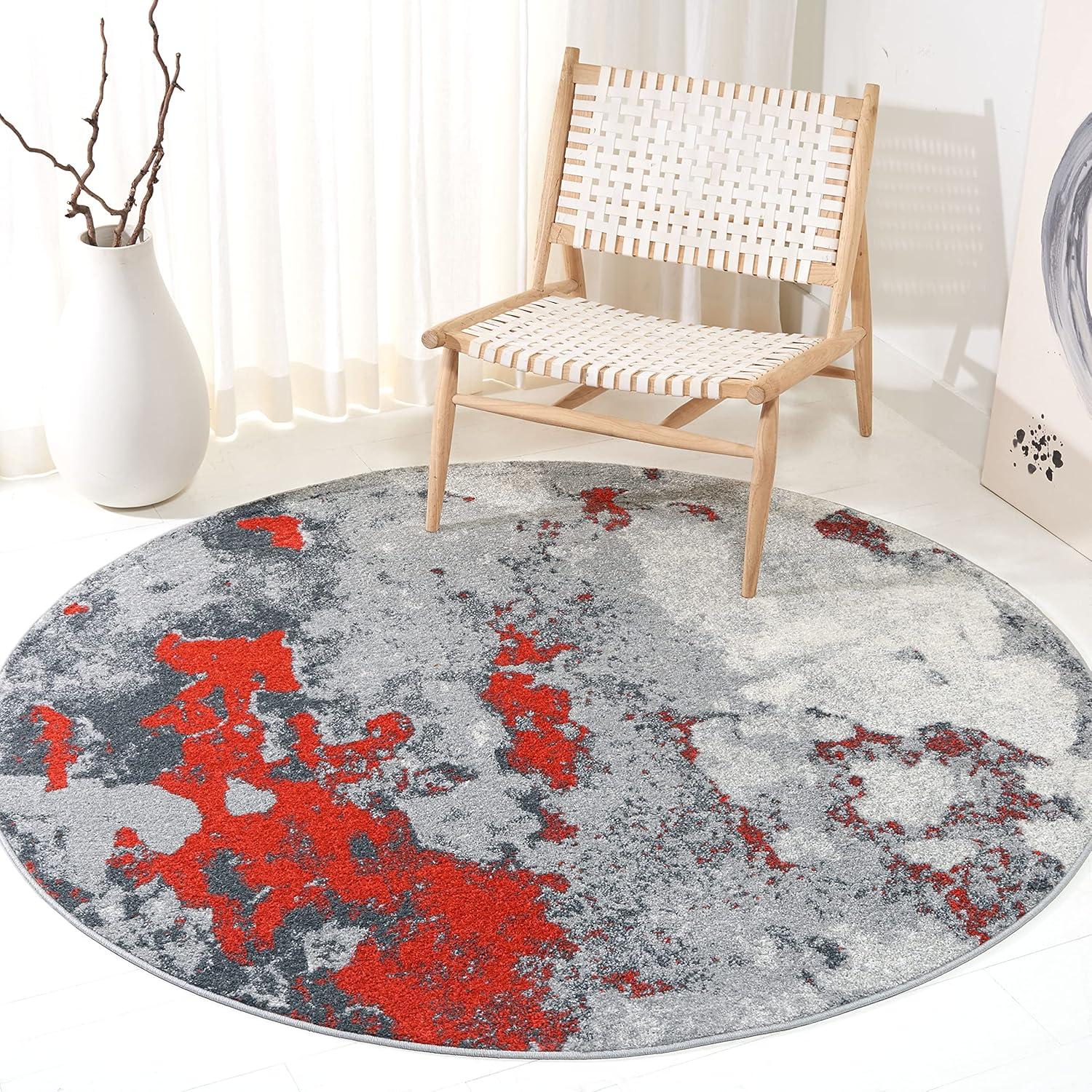 image:imageSAFAVIEH Area Rug 8x10 Adirondack Collection Large Grey amp Yellow Modern Abstract Design NonShedding amp Easy Cleaning Ideal for Living Room Bedroom Office Dining Space ADR134HOrangeGrey