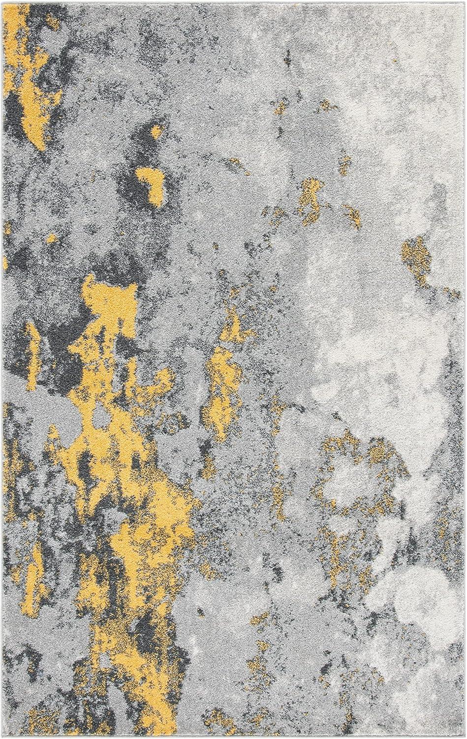 image:imageSAFAVIEH Area Rug 8x10 Adirondack Collection Large Grey amp Yellow Modern Abstract Design NonShedding amp Easy Cleaning Ideal for Living Room Bedroom Office Dining Space ADR134HGreyYellow