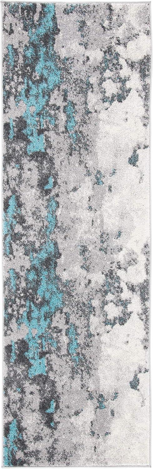 image:imageSAFAVIEH Area Rug 8x10 Adirondack Collection Large Grey amp Yellow Modern Abstract Design NonShedding amp Easy Cleaning Ideal for Living Room Bedroom Office Dining Space ADR134HTurquoiseGrey