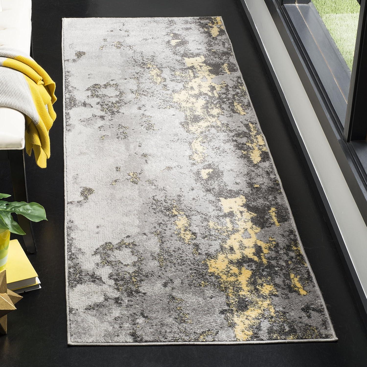 image:imageSAFAVIEH Area Rug 8x10 Adirondack Collection Large Grey amp Yellow Modern Abstract Design NonShedding amp Easy Cleaning Ideal for Living Room Bedroom Office Dining Space ADR134HGreyYellow