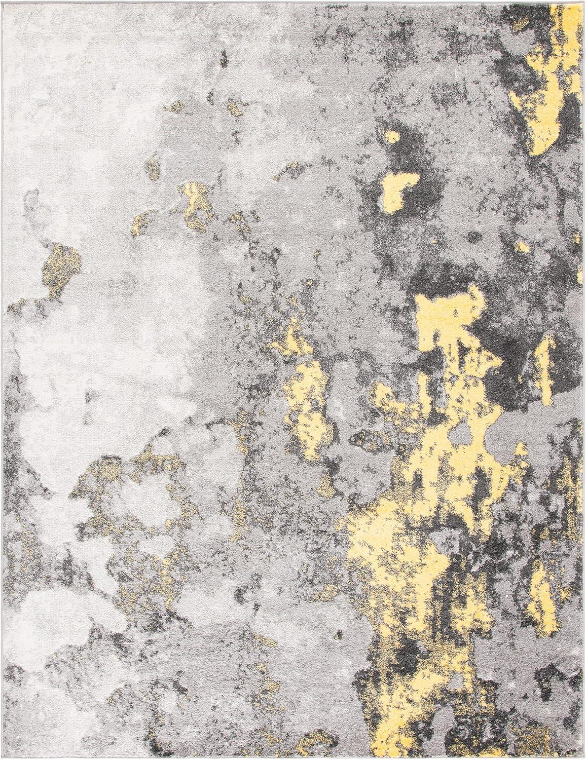 image:imageSAFAVIEH Area Rug 8x10 Adirondack Collection Large Grey amp Yellow Modern Abstract Design NonShedding amp Easy Cleaning Ideal for Living Room Bedroom Office Dining Space ADR134HGreyYellow