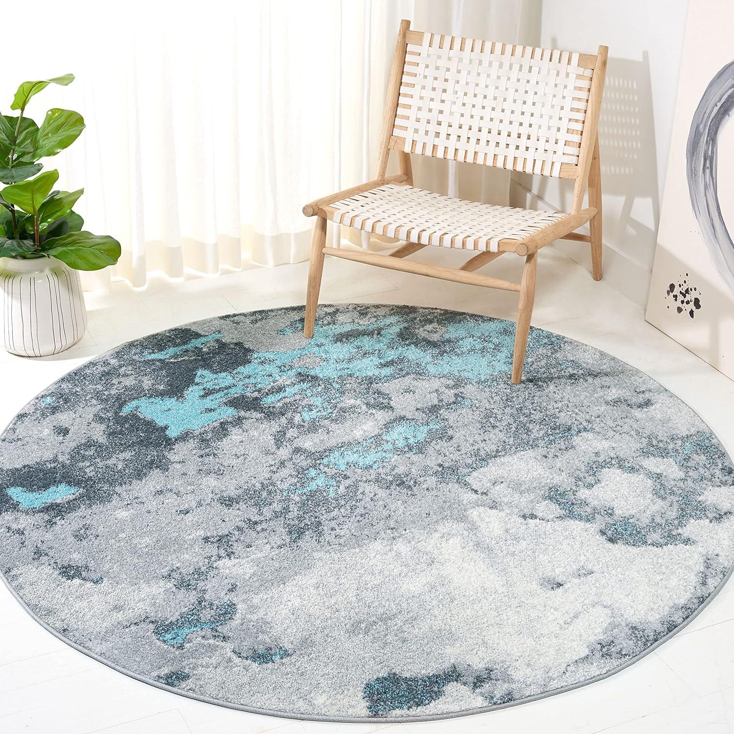 image:imageSAFAVIEH Area Rug 8x10 Adirondack Collection Large Grey amp Yellow Modern Abstract Design NonShedding amp Easy Cleaning Ideal for Living Room Bedroom Office Dining Space ADR134HTurquoiseGrey