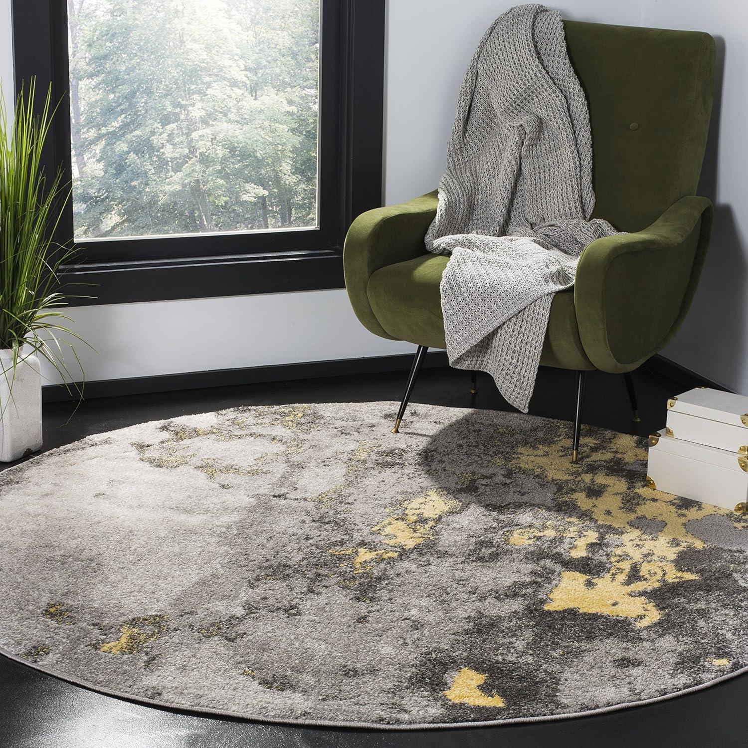image:imageSAFAVIEH Area Rug 8x10 Adirondack Collection Large Grey amp Yellow Modern Abstract Design NonShedding amp Easy Cleaning Ideal for Living Room Bedroom Office Dining Space ADR134HGreyYellow