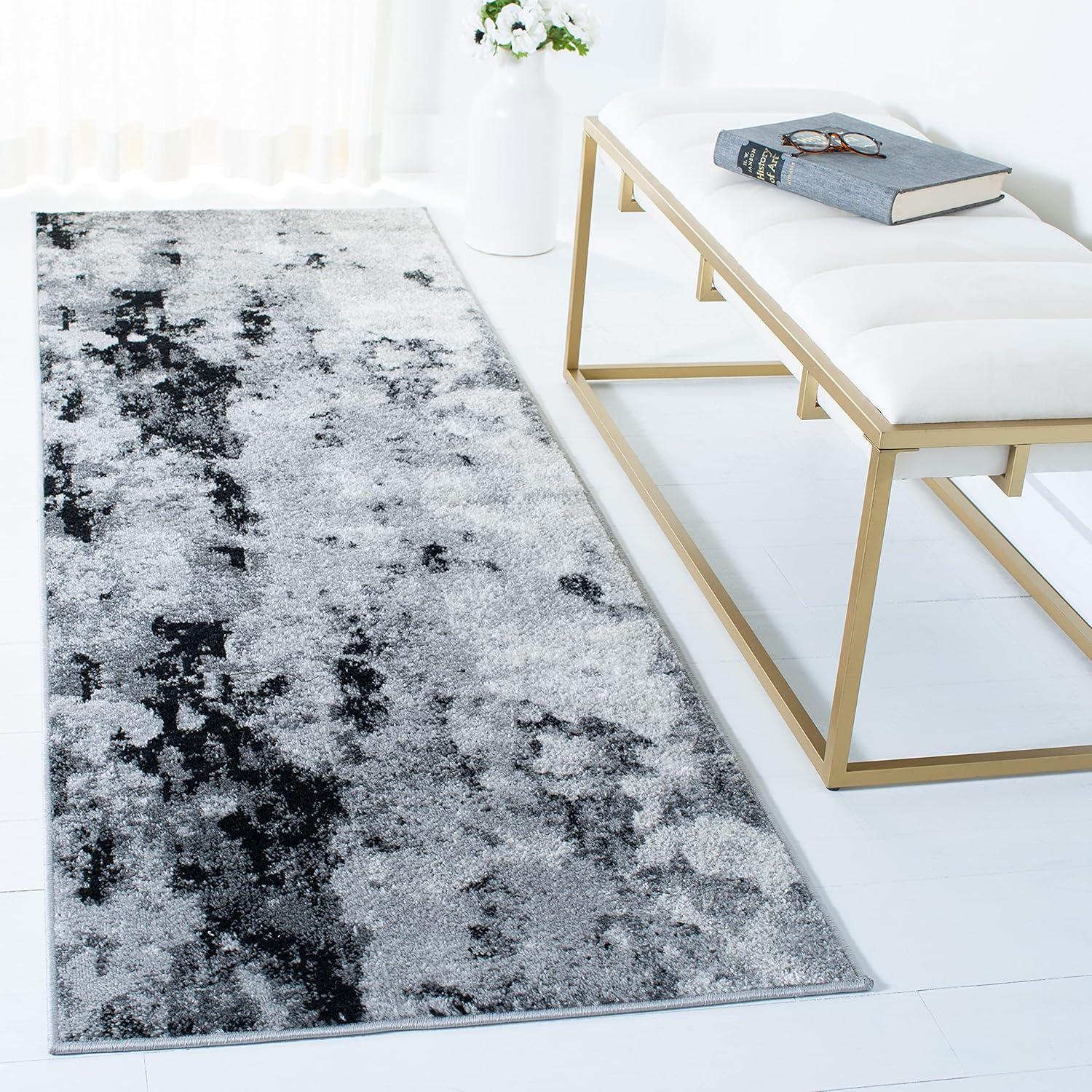 image:imageSAFAVIEH Area Rug 8x10 Adirondack Collection Large Grey amp Yellow Modern Abstract Design NonShedding amp Easy Cleaning Ideal for Living Room Bedroom Office Dining Space ADR134HGreyBlack