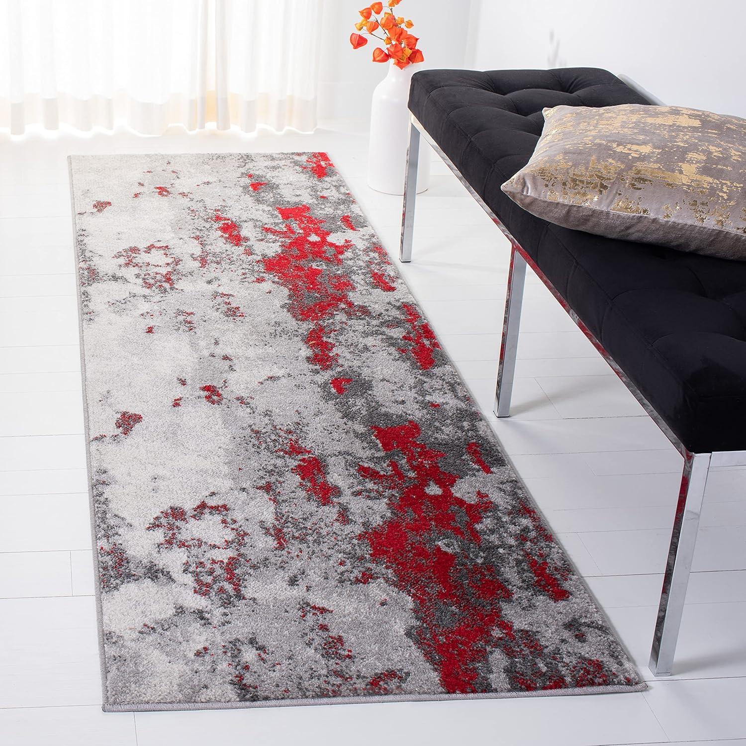 image:imageSAFAVIEH Area Rug 8x10 Adirondack Collection Large Grey amp Yellow Modern Abstract Design NonShedding amp Easy Cleaning Ideal for Living Room Bedroom Office Dining Space ADR134HRedGrey