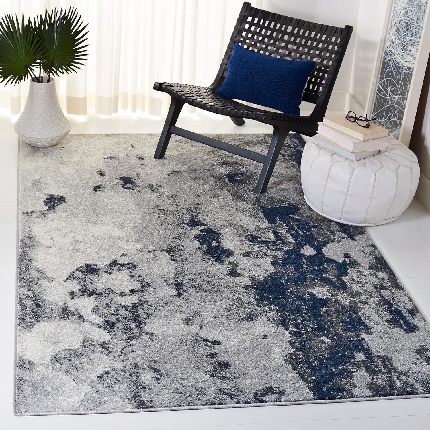 image:imageSAFAVIEH Area Rug 8x10 Adirondack Collection Large Grey amp Yellow Modern Abstract Design NonShedding amp Easy Cleaning Ideal for Living Room Bedroom Office Dining Space ADR134HNavyGrey