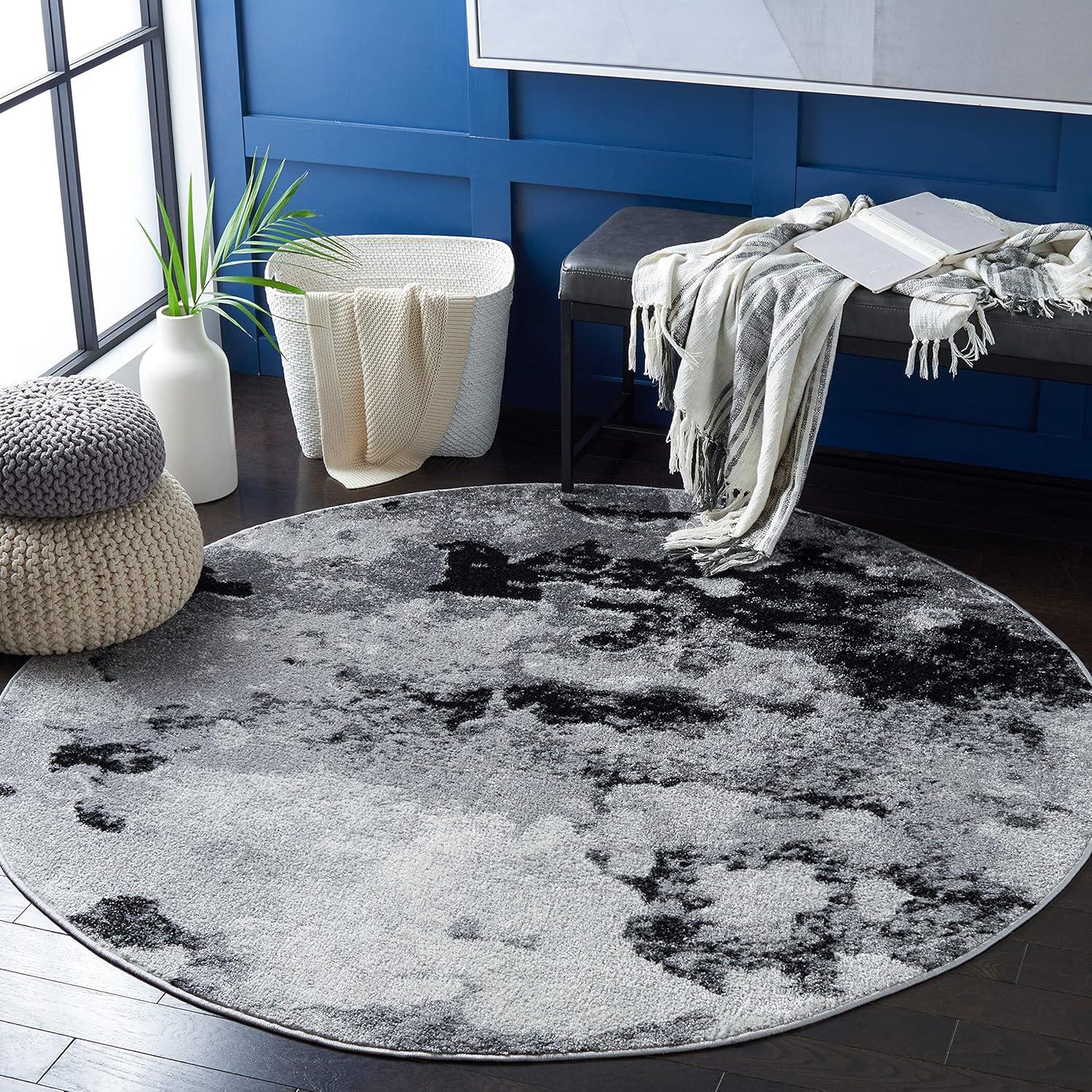 image:imageSAFAVIEH Area Rug 8x10 Adirondack Collection Large Grey amp Yellow Modern Abstract Design NonShedding amp Easy Cleaning Ideal for Living Room Bedroom Office Dining Space ADR134HGreyBlack