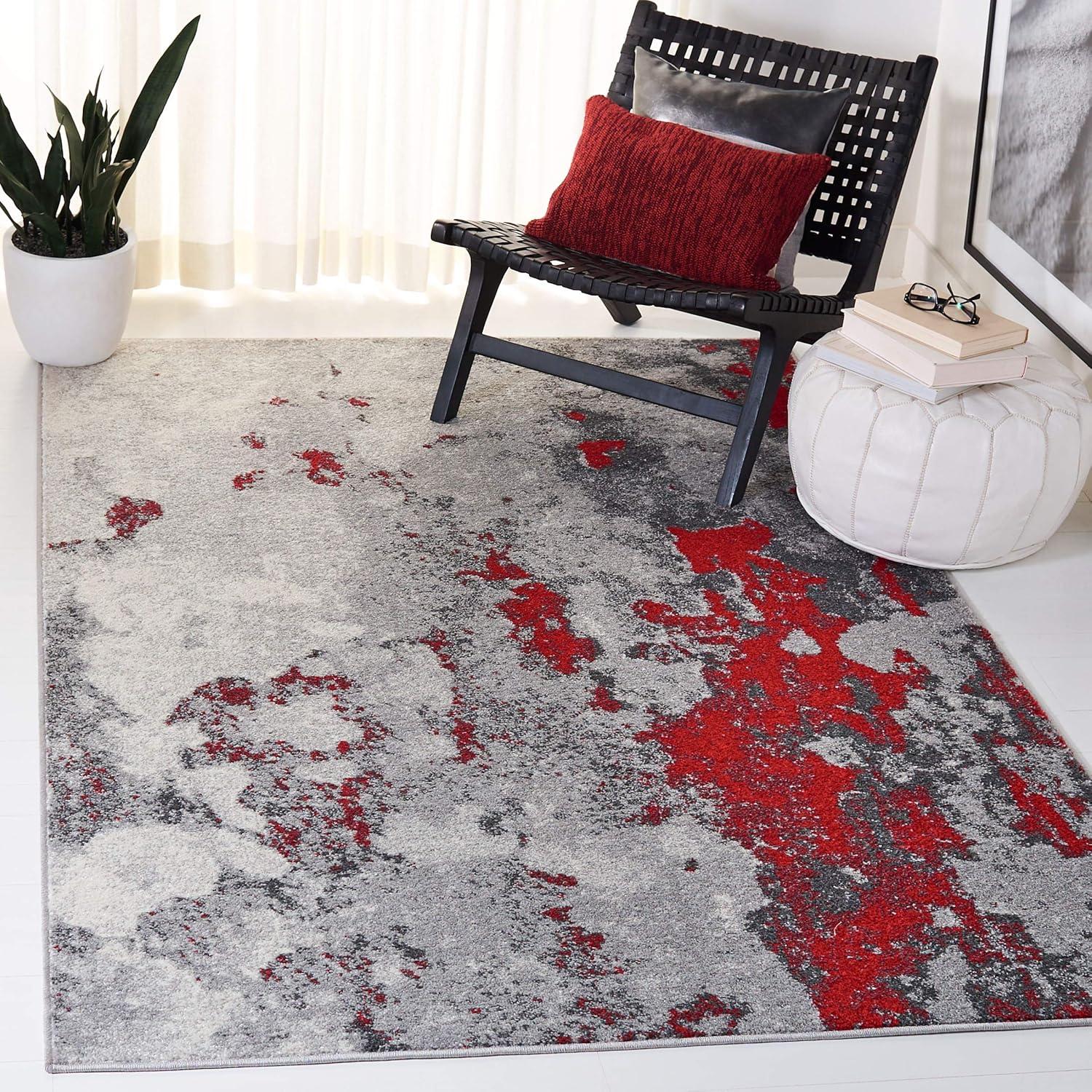 image:imageSAFAVIEH Area Rug 8x10 Adirondack Collection Large Grey amp Yellow Modern Abstract Design NonShedding amp Easy Cleaning Ideal for Living Room Bedroom Office Dining Space ADR134HRedGrey